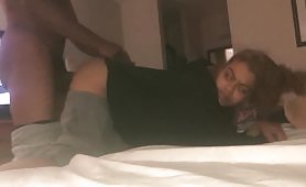 A couple has doggy style sex quickie