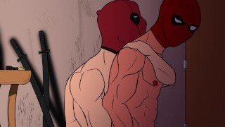 Deadpool and Spiderman fuck each other's ass